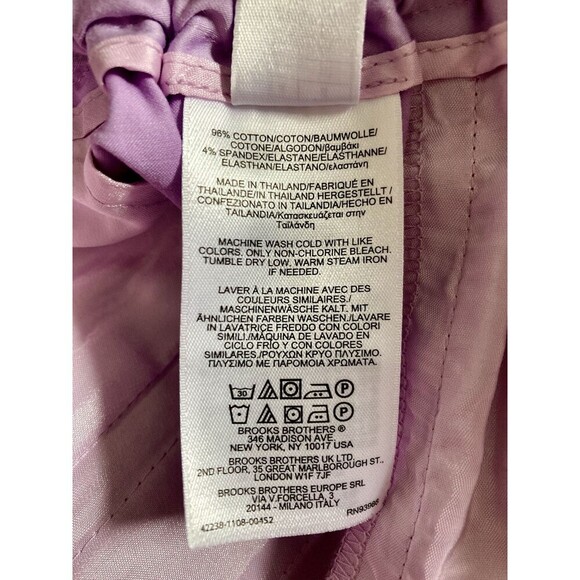 Brooks Brothers Pants Women Size 6 Elastic Waist Ankle Length Mid Rise Purple - Picture 6 of 6